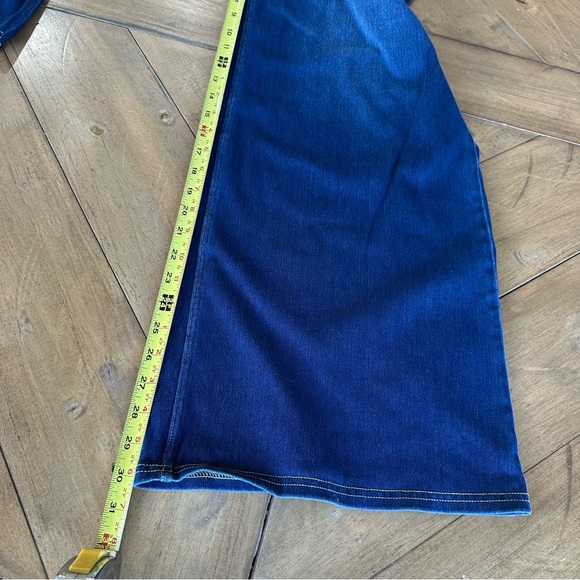 Halara Wide-Leg Blue Denim Women's Pull-On Stretch Solid Jeans Pockets Womens M - Picture 6 of 8